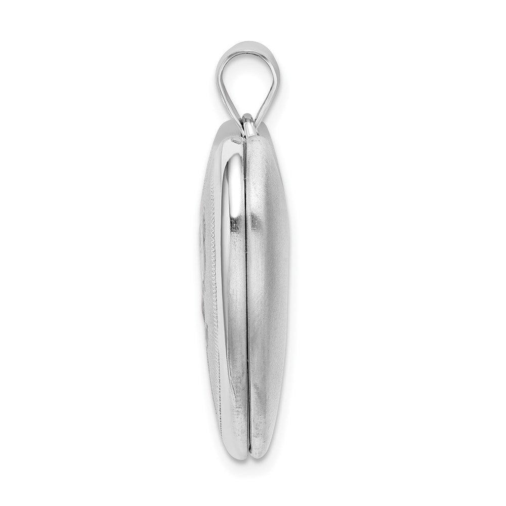 Sterlingsilber Rhodiniert 24mm Emailliert Rose Ash Halter Herz Medaillon