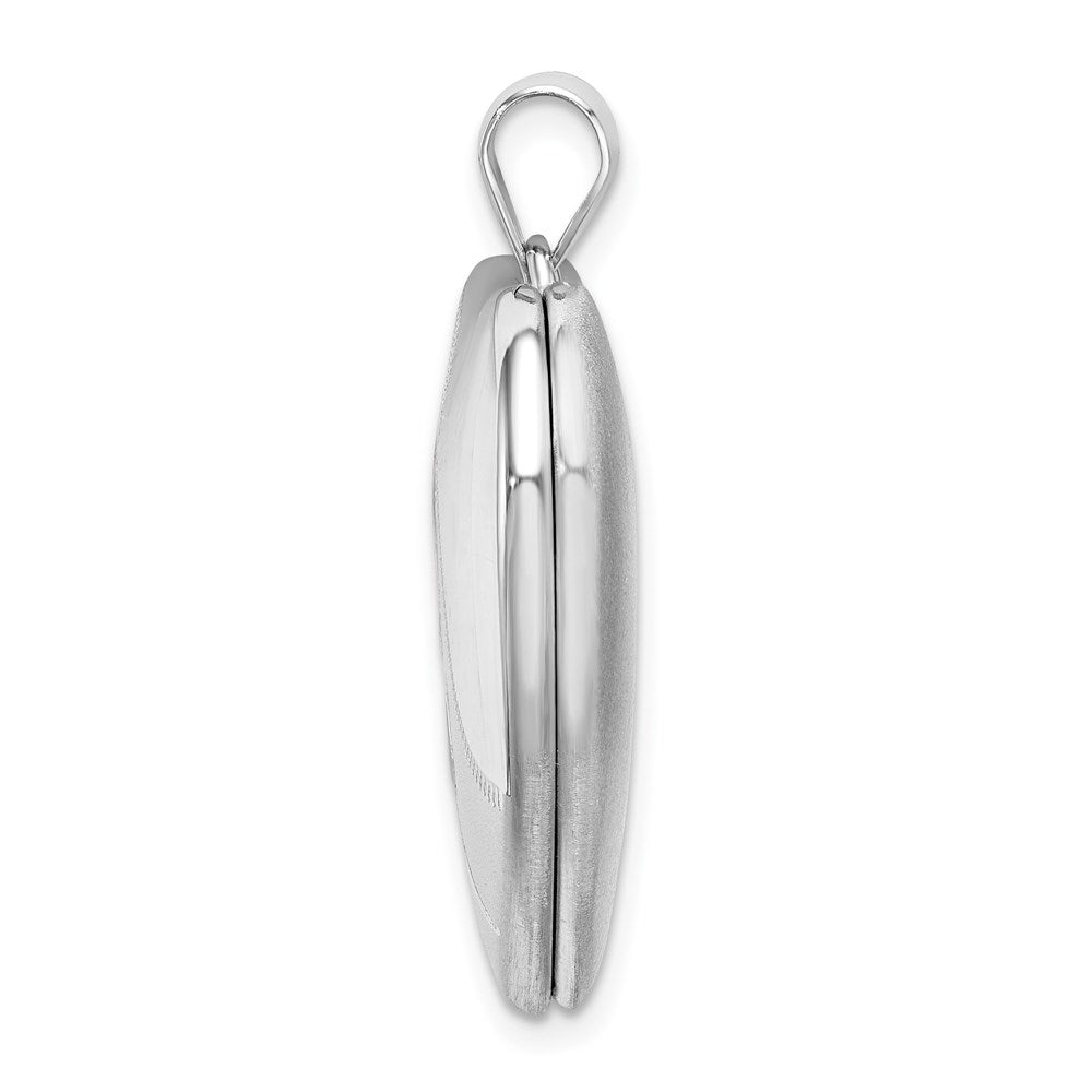 Sterlingsilber Rhodiniert Satiniert Emaille Rose Ash Halter Herz Medaillon