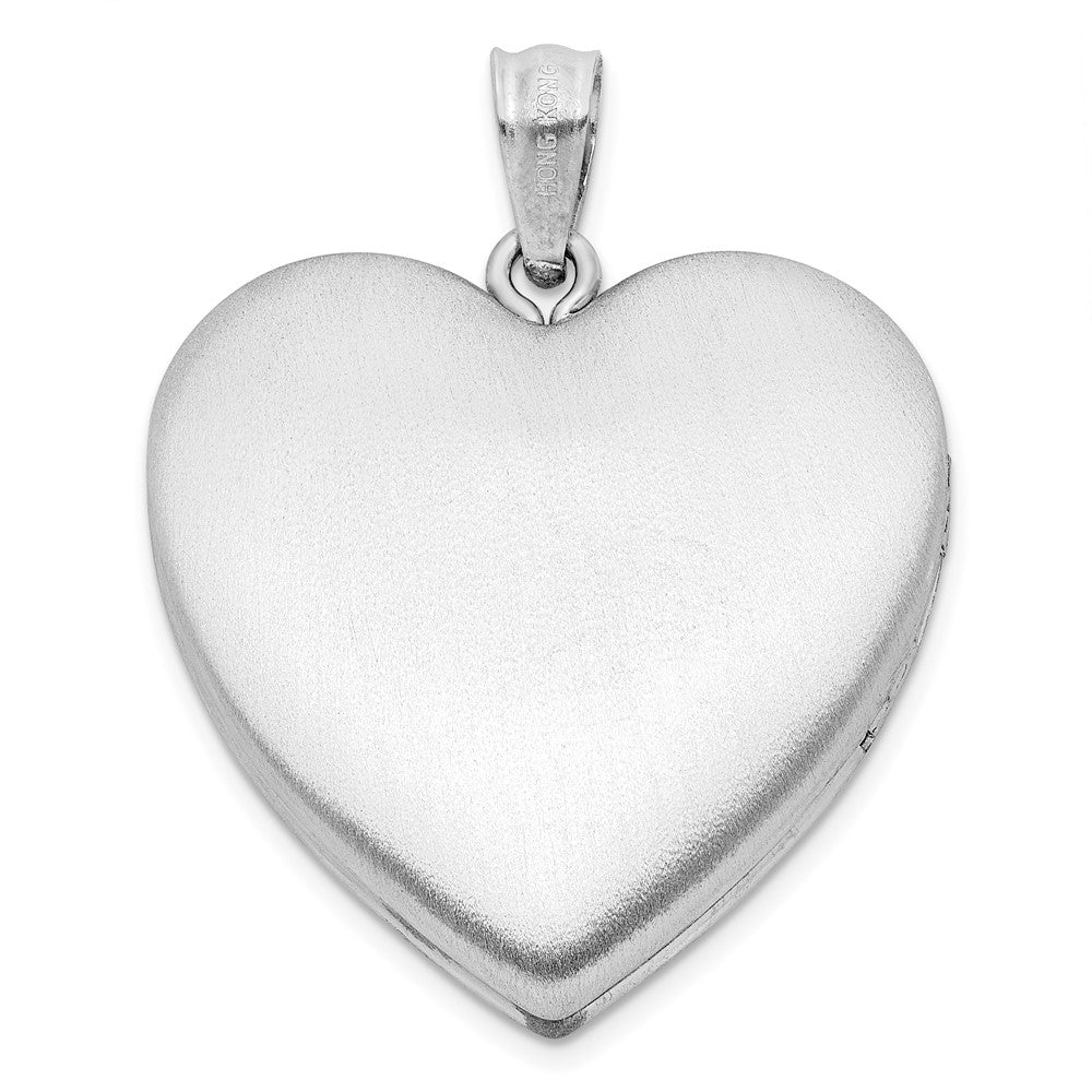 Sterlingsilber Rhodiniert Satiniert Emaille Rose Ash Halter Herz Medaillon