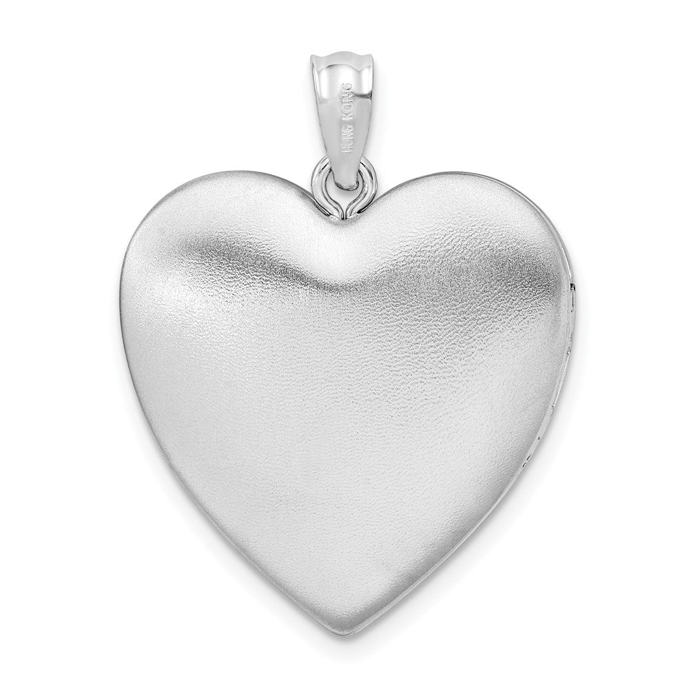 Sterlingsilber Rhodiniert Satiniert/pol Paw Prints Ash Halter Herz Medaillon