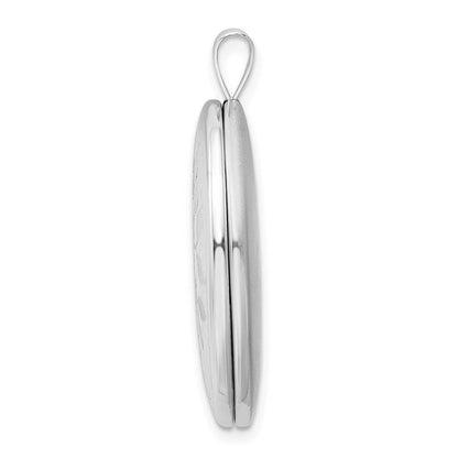Sterlingsilber Rhodiniert 20mm Baum Oval Medaillon