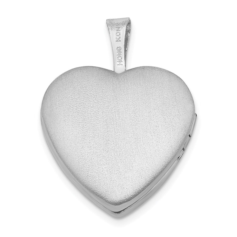 Sterlingsilber Goldfarben Poliert & Satiniert 16mm Herz Medaillon