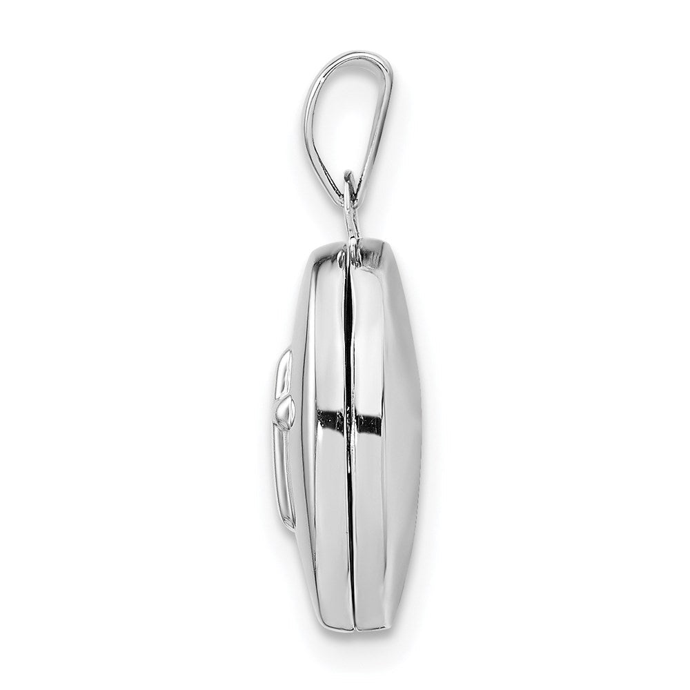 Sterlingsilber Rhodiniert Kreuz 16mm Oval Medaillon