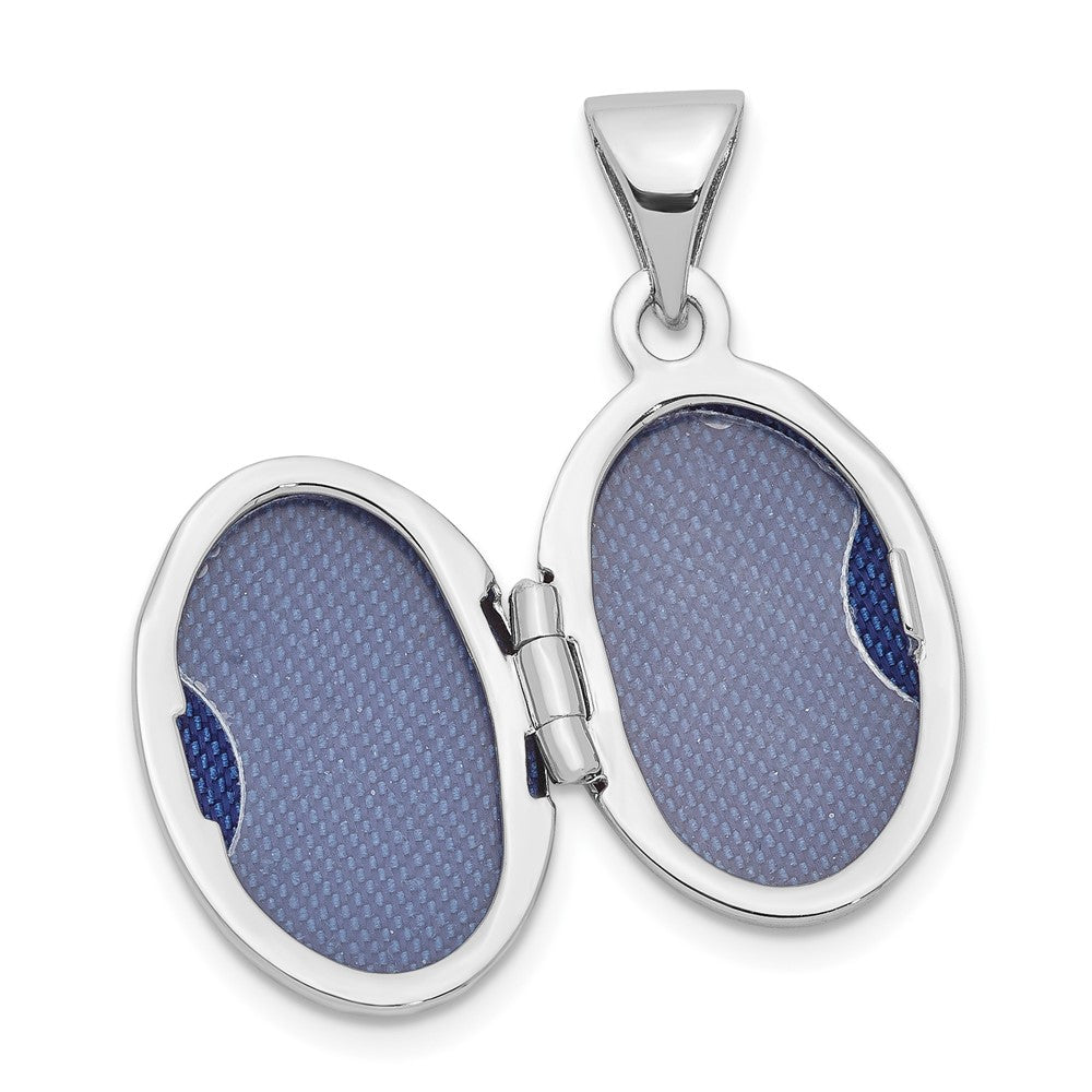 Sterlingsilber Rhodiniert Kreuz 16mm Oval Medaillon