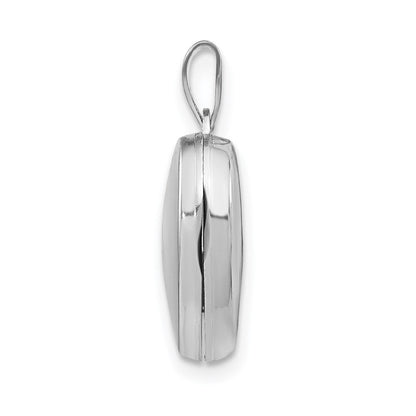 Sterlingsilber Rhodiniert Schlicht 15mm Herz Medaillon