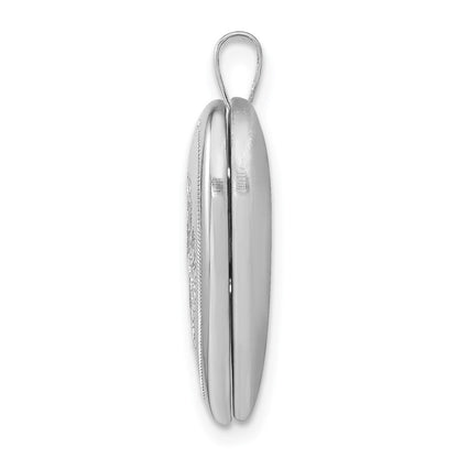 Sterlingsilber Rhodiniert 21mm Satiniert/polished Herz mit Flügel Medaillon