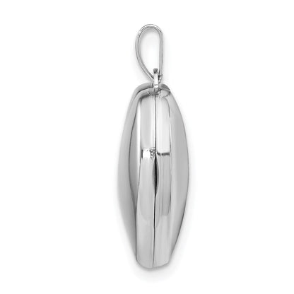 Sterlingsilber Rhodiniert Poliert 18mm Herz Medaillon