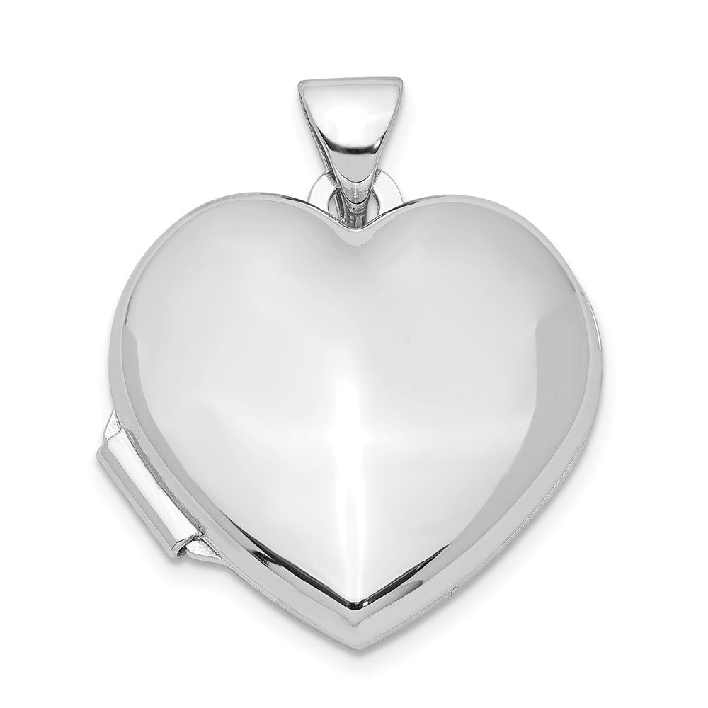 Sterlingsilber Rhodiniert Poliert 18mm Herz Medaillon