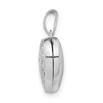 Sterlingsilber Rhodiniert 13mm Herz Medaillon