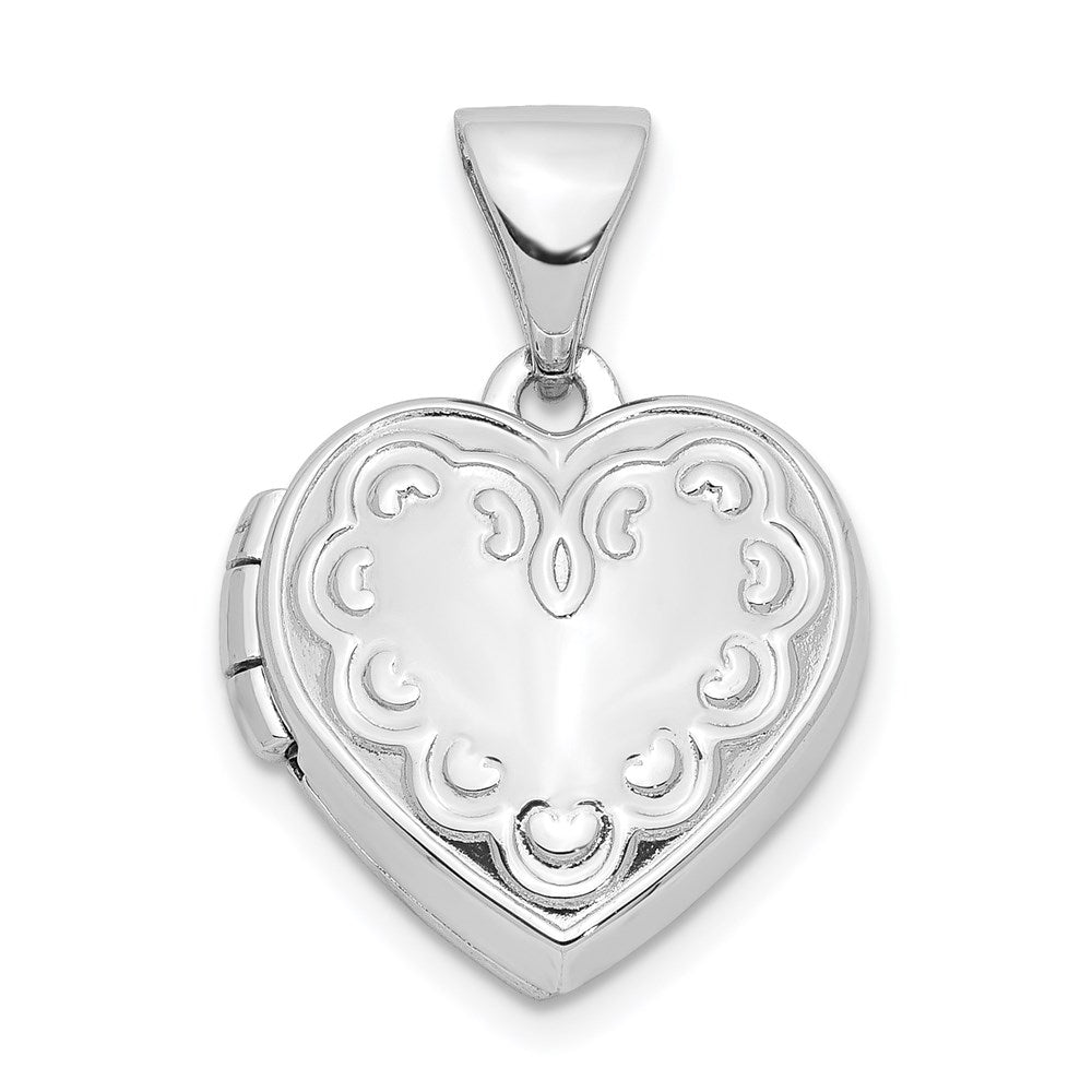 Sterlingsilber Rhodiniert 13mm Herz Medaillon