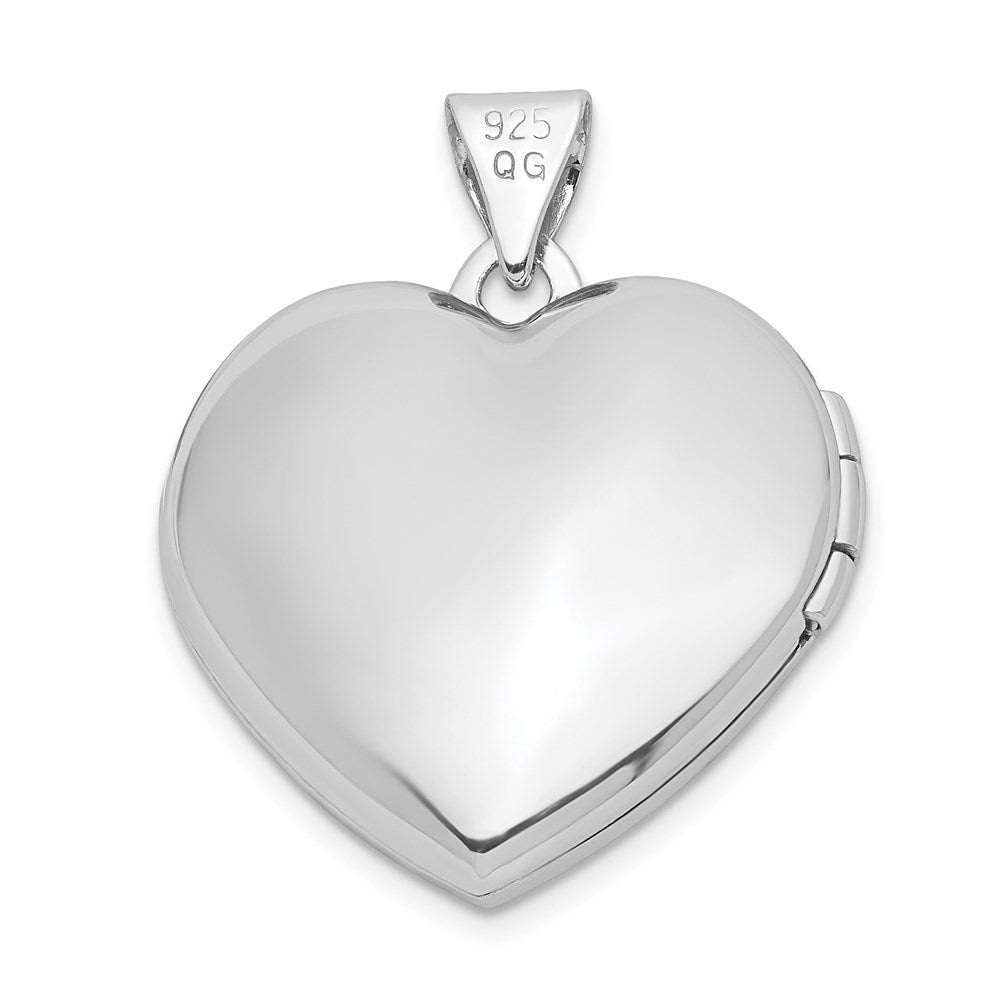 Sterlingsilber Diamant Herz-Medaillon Anhänger 19mm rosé- & gelbrhodiniert