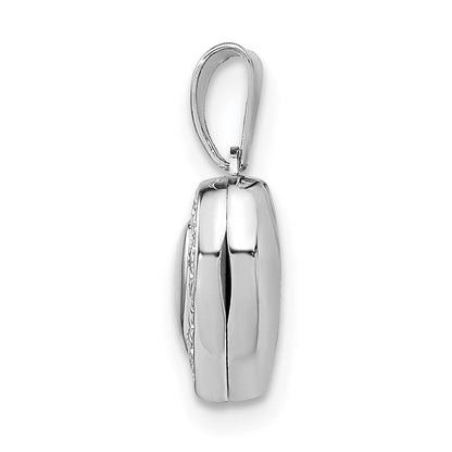 Sterlingsilber Rhodiniert 10mm Herz Medaillon