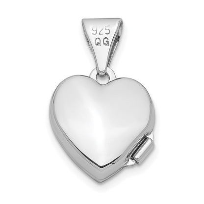 Sterlingsilber Rhodiniert 10mm Herz Medaillon
