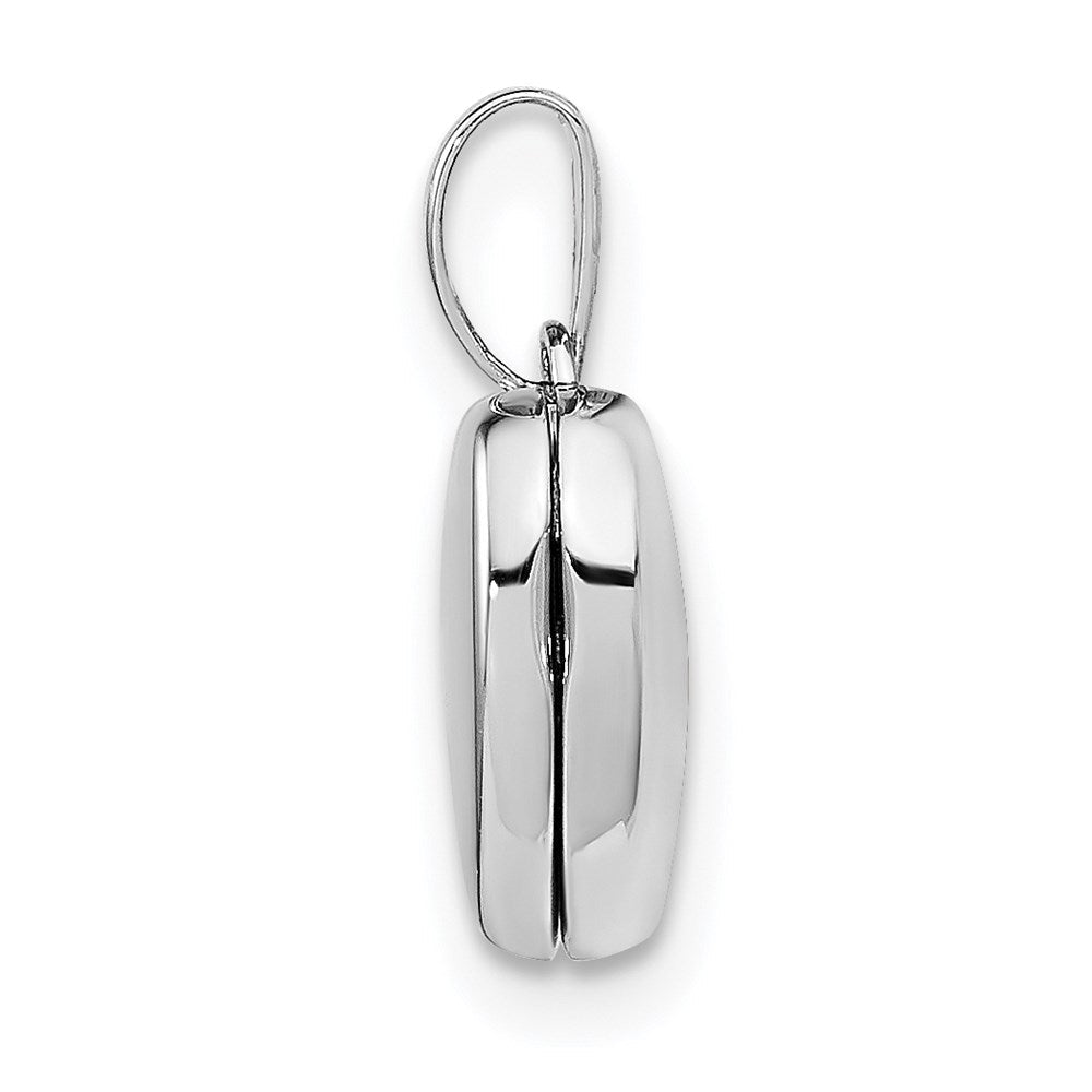 Sterlingsilber Rhodiniert Poliert 10mm Herz Medaillon