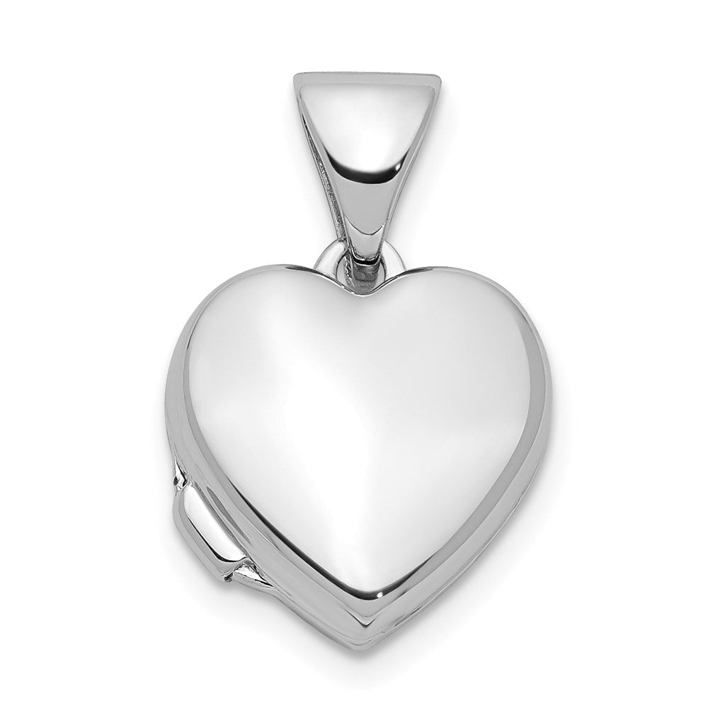 Sterlingsilber Rhodiniert Poliert 10mm Herz Medaillon