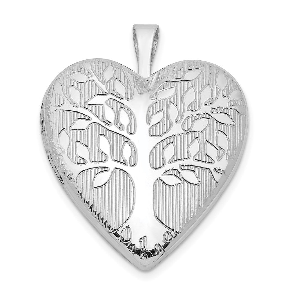 Sterlingsilber Rhodiniert Baum Design Herz Medaillon
