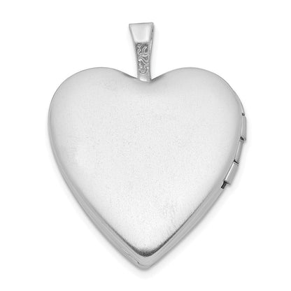 Sterlingsilber Rhodiniert Feder Design Herz Medaillon