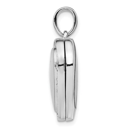 Sterlingsilber Rhodiniert Zirkonia 23mm Herz Medaillon