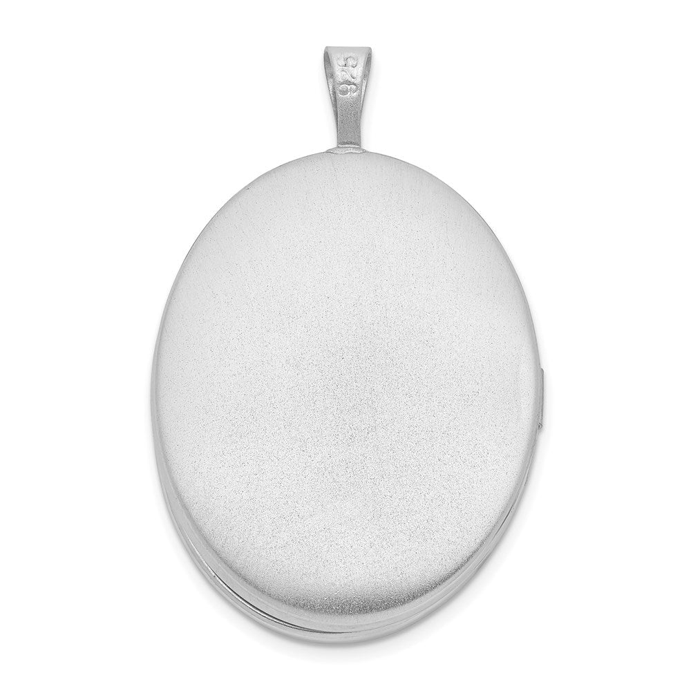 Sterlingsilber Rhodiniert Oval Baum 26mm Medaillon