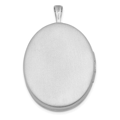 Sterlingsilber Rhodiniert 26mm Satiniert/polished Emailliert Roses Mama Oval Medaillon