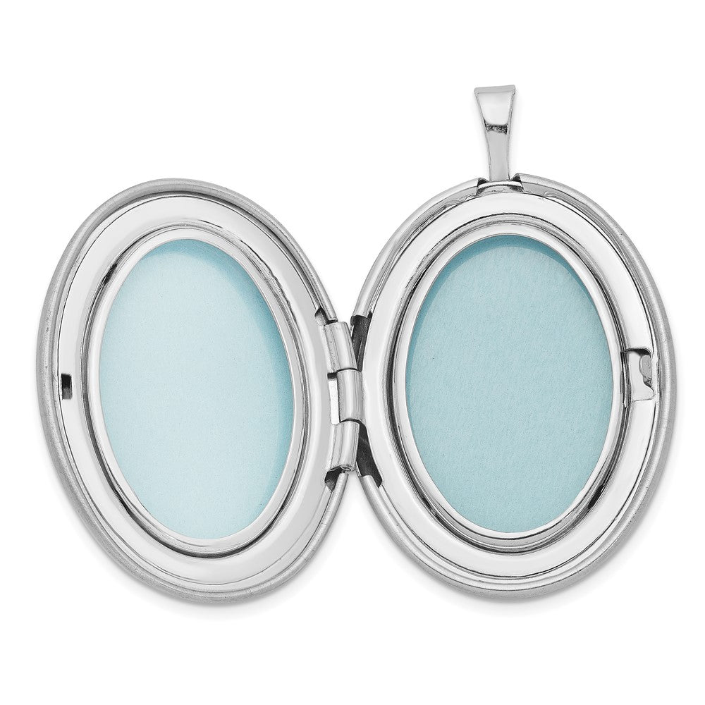 Sterlingsilber Rhodiniert 26mm Satiniert/polished Emailliert Roses Mama Oval Medaillon