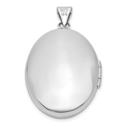 Sterlingsilber Rhodiniert Oval 23mm Medaillon