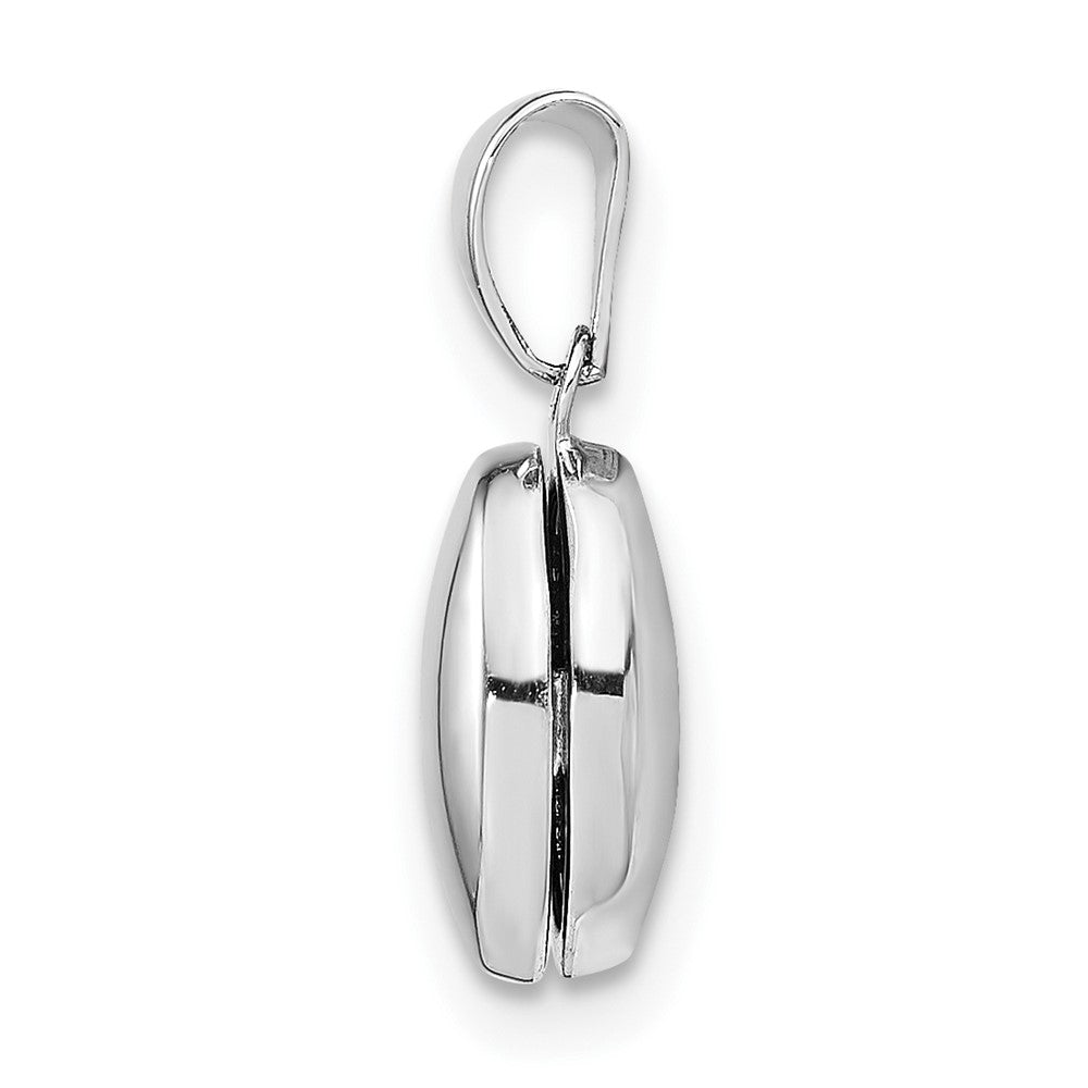 Sterlingsilber Rhodiniert 12mm Oval Medaillon