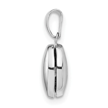Sterlingsilber Rhodiniert 12mm Oval Medaillon