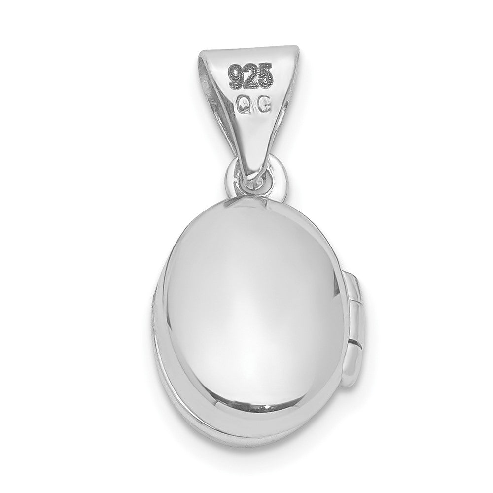 Sterlingsilber Rhodiniert 12mm Oval Medaillon