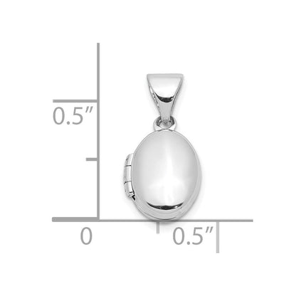 Sterlingsilber Rhodiniert 12mm Oval Medaillon