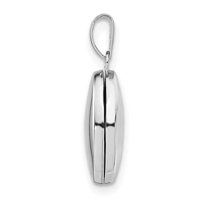 Sterlingsilber Rhodiniert 14mm Gewölbt Oval Medaillon