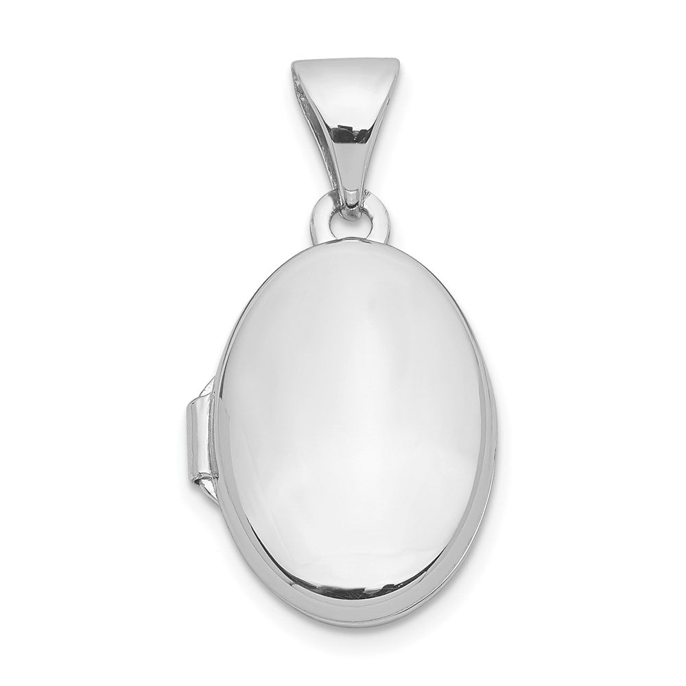 Sterlingsilber Rhodiniert 14mm Gewölbt Oval Medaillon
