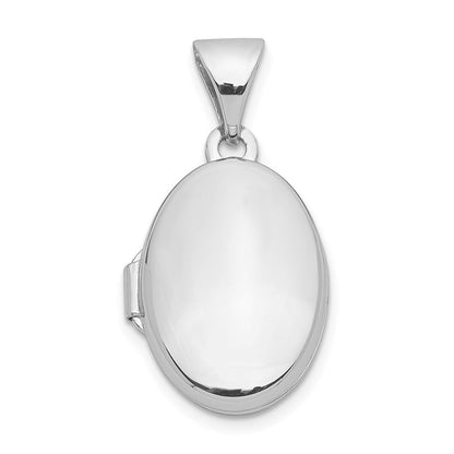 Sterlingsilber Rhodiniert 14mm Gewölbt Oval Medaillon