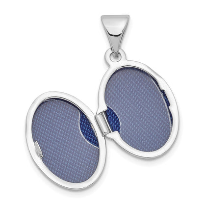 Sterlingsilber Rhodiniert 14mm Gewölbt Oval Medaillon