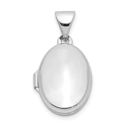 Sterlingsilber Rhodiniert 14mm Gewölbt Oval Medaillon