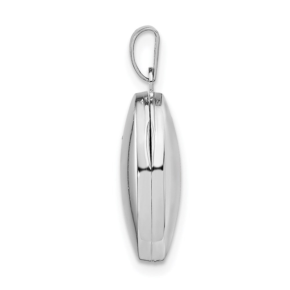 Sterlingsilber Rhodiniert Poliert 17mm Gewölbt Oval Medaillon
