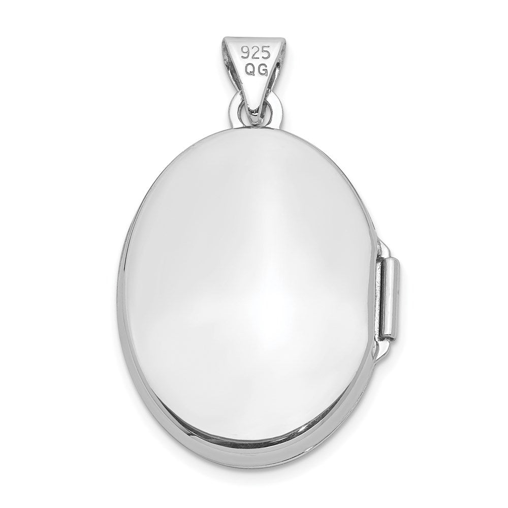 Sterlingsilber Rhodiniert mit Gelb Rhod 23mm St Christopher Oval Medaillon