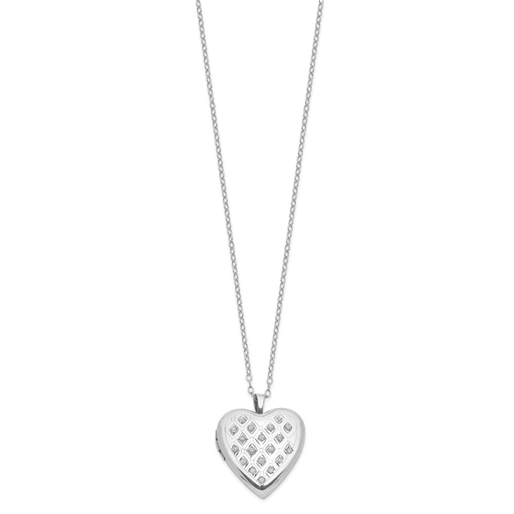 Sterlingsilber Diamant Fascination Mystique Platin-beschichtet Herz Medaillon
