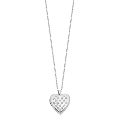 Sterlingsilber Diamant Fascination Mystique Platin-beschichtet Herz Medaillon