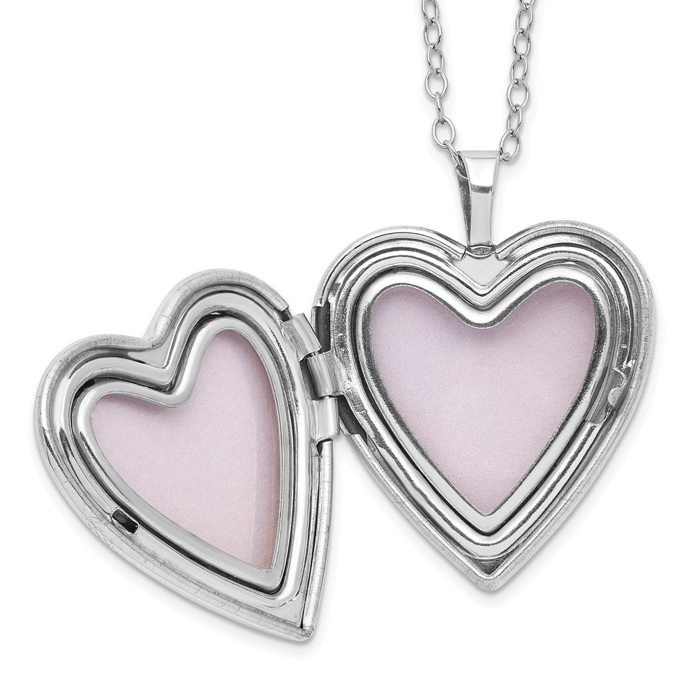 Sterlingsilber Diamant Fascination Mystique Platin-beschichtet Herz Medaillon