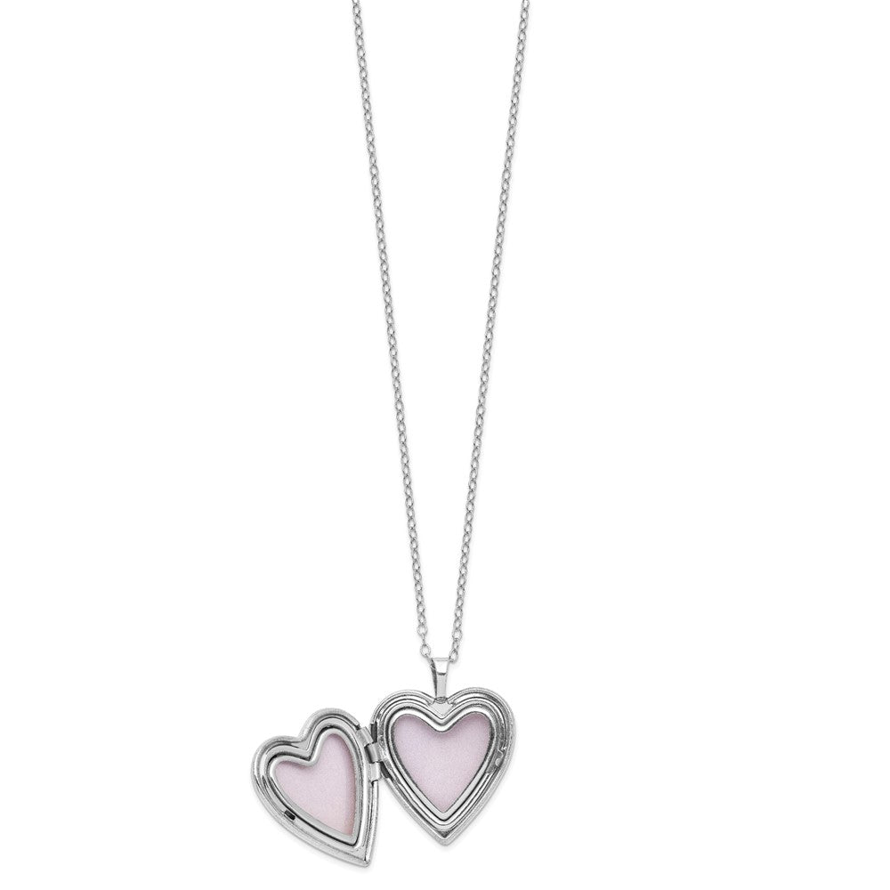 Sterlingsilber Diamant Fascination Mystique Platin-beschichtet Herz Medaillon