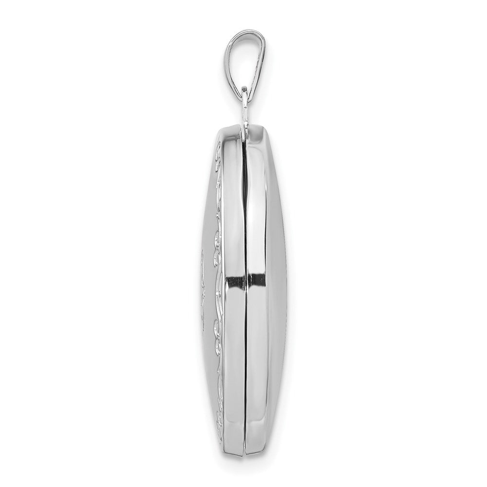 Sterlingsilber Rhodiniert 29mm Fantasie Oval Familie Medaillon