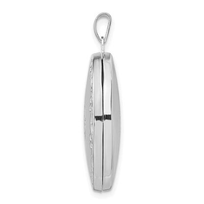 Sterlingsilber Rhodiniert 29mm Fantasie Oval Familie Medaillon
