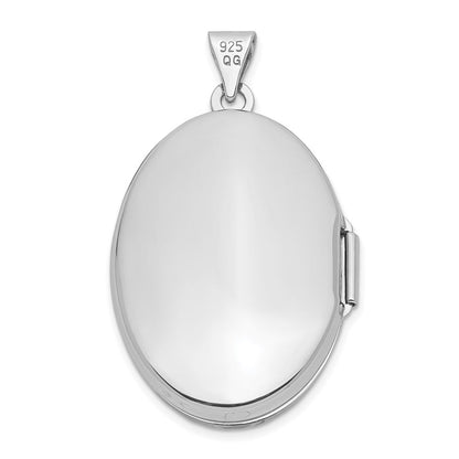 Sterlingsilber Rhodiniert 29mm Fantasie Oval Familie Medaillon