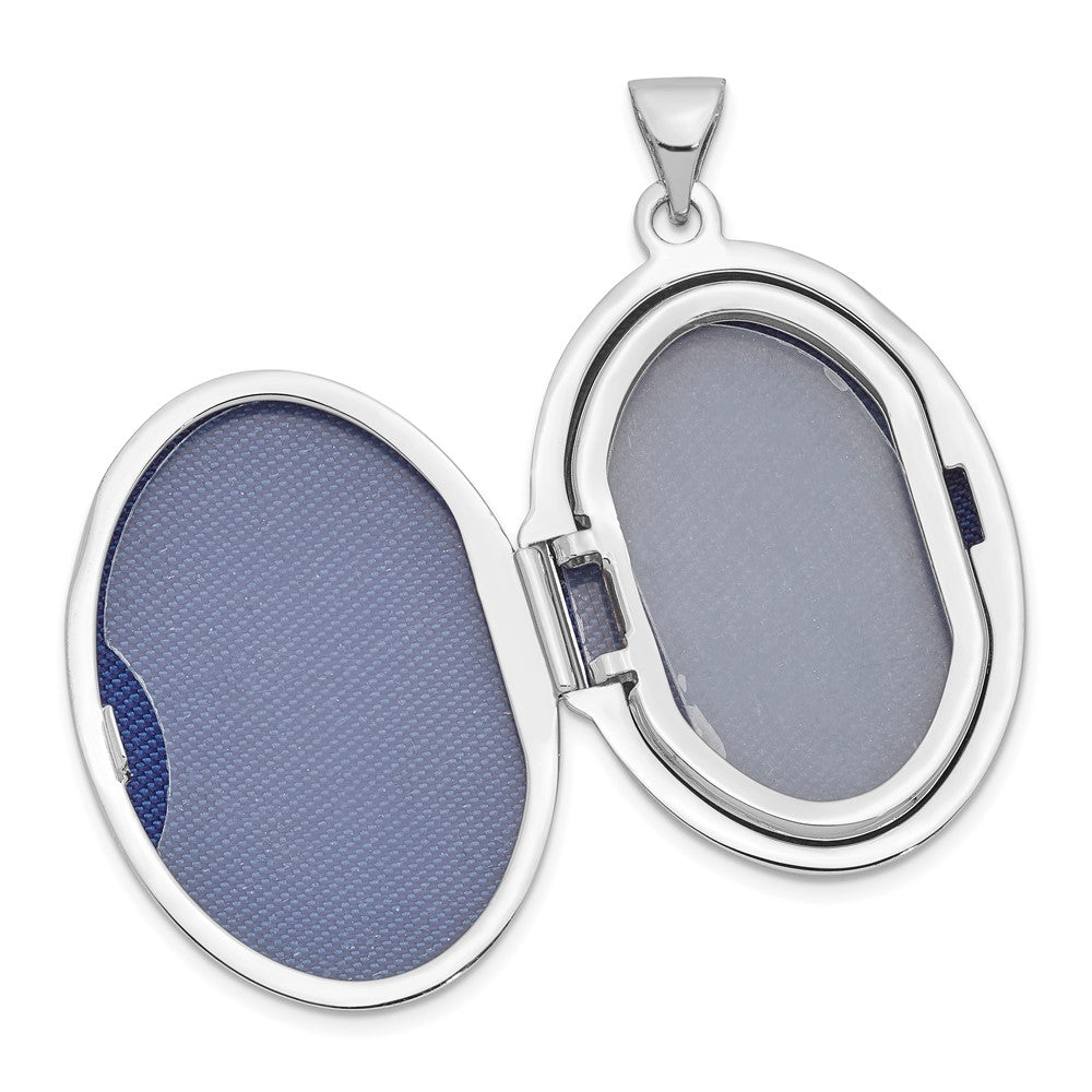 Sterlingsilber Rhodiniert 29mm Fantasie Oval Familie Medaillon