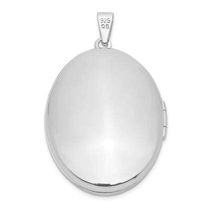 Sterlingsilber Rhodiniert Ranke Rand 33mm Oval 4 Photo Familie Medaillon