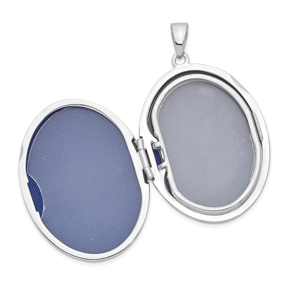 Sterlingsilber Rhodiniert Ranke Rand 33mm Oval 4 Photo Familie Medaillon