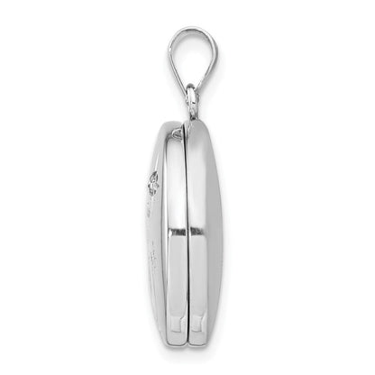 Sterlingsilber Rhodiniert 20mm Diamant Liebe To The Mond Rund Medaillon