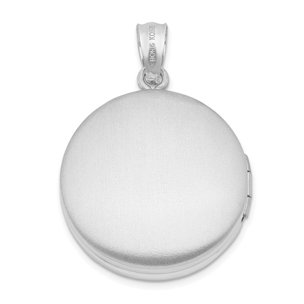 Sterlingsilber Rhodiniert 20mm Diamant Liebe To The Mond Rund Medaillon