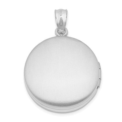 Sterlingsilber Rhodiniert 20mm Diamant Liebe To The Mond Rund Medaillon